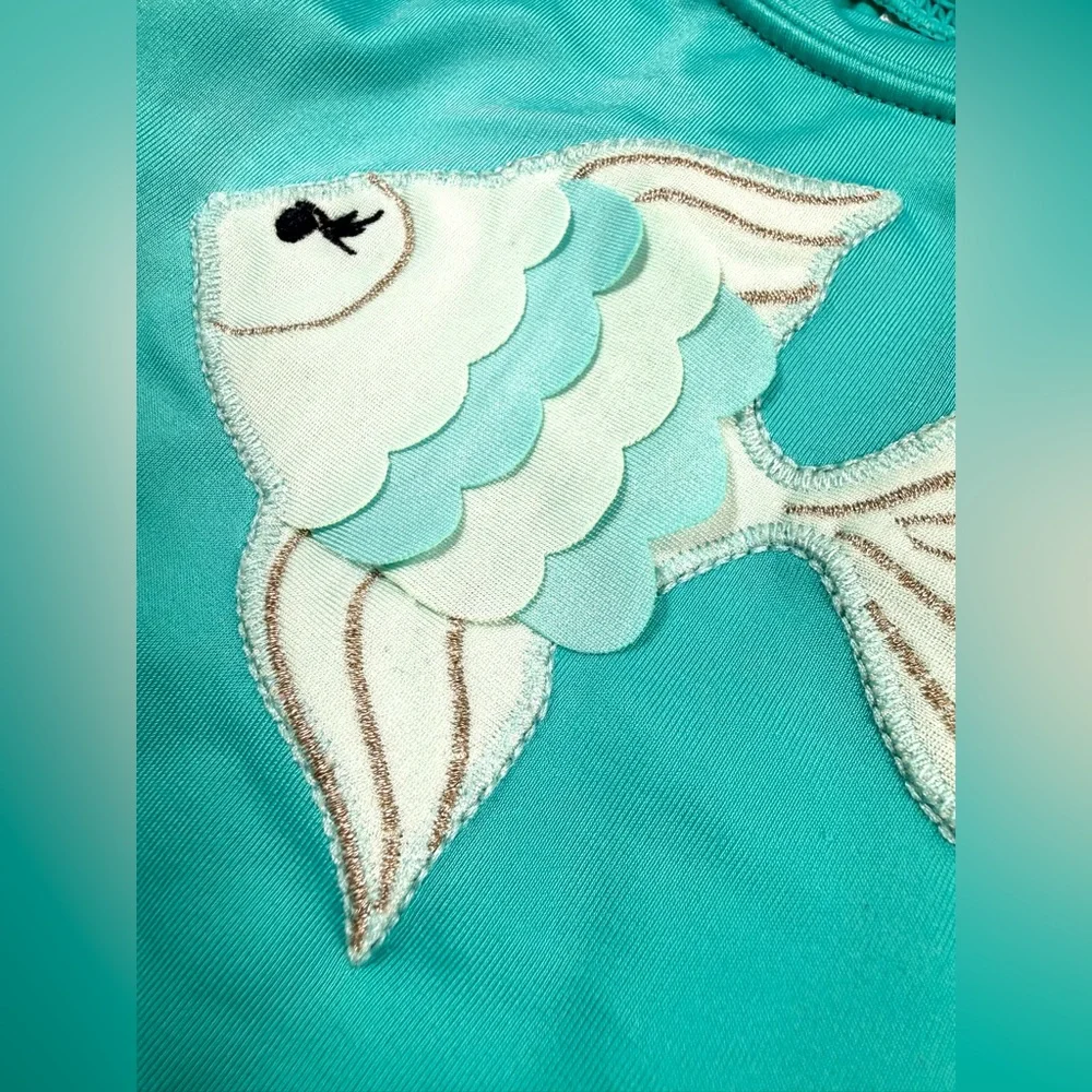 GYMBOREE Girls‎ Fish Applique Swim RashGuard Top 18-24m Coastal July Refresh